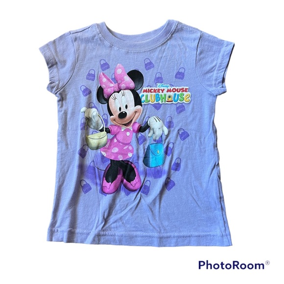 ▫️DISNEY STORE: Girls 2T Minnie Mouse purple short sleeve t-shirt▫️ - Picture 1 of 5